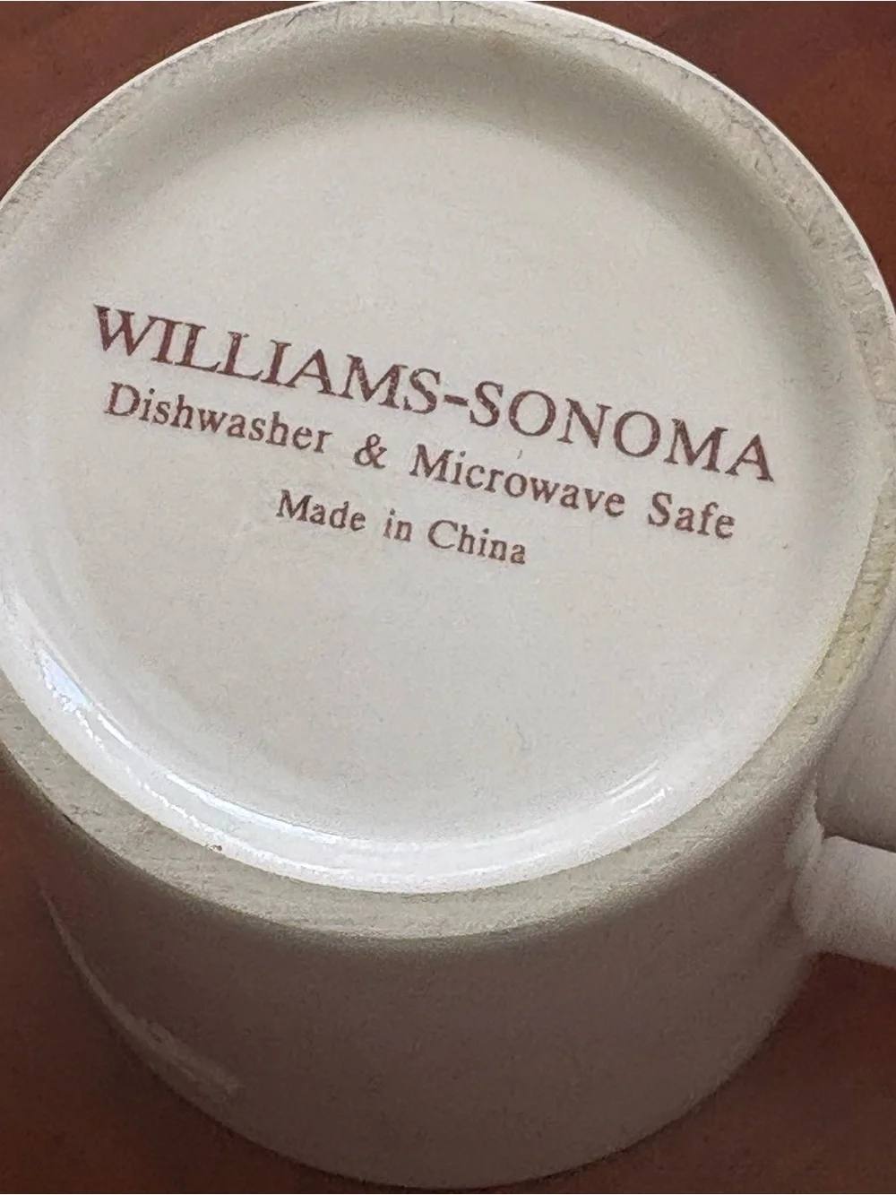 William Sonoma Cream Colored Ceramic Coffee Mug - Set of 2